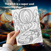 Invitation Voiture de course colorée fête d'anniversaire