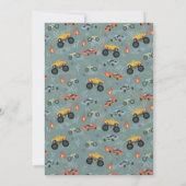 Invitation Voiture de course Cool Blue 7e anniversaire (Dos)