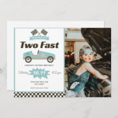 Invitation Voiture De Course Deux Anniversaire Rapide Invitat (Devant / Derrière)
