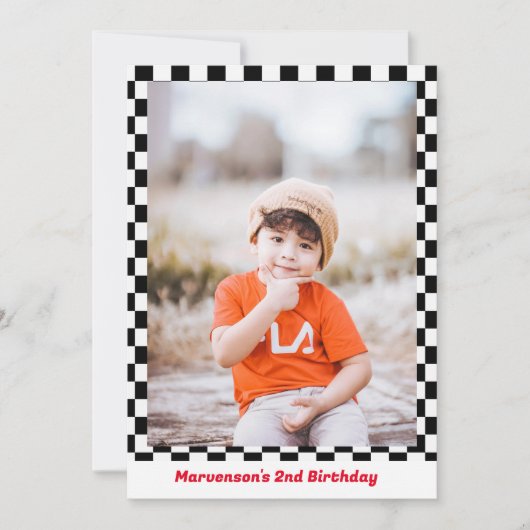 Invitation Voiture de course Deux garçon rapide 2e anniversai (Devant)