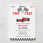 Invitation Voiture de course Deux garçon rapide 2e anniversai (Dos)