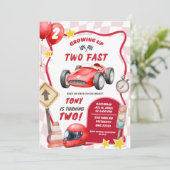 Invitation Voiture de course Deux Rapide 2e anniversaire (Debout devant)