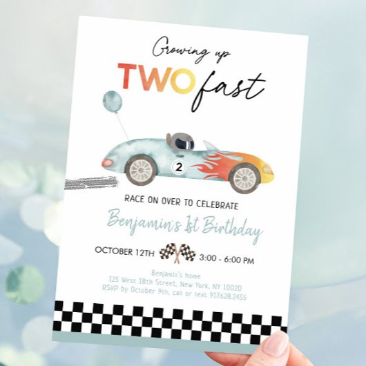 Invitation Voiture de course Deuxième anniversaire