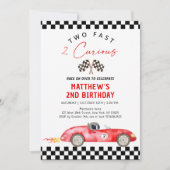 Invitation Voiture de course Deuxième anniversaire Deux Fast  (Devant)