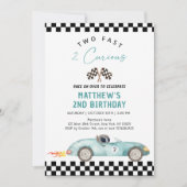 Invitation Voiture de course Deuxième anniversaire Deux Fast (Devant)