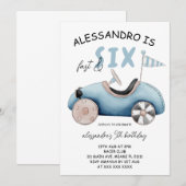 Invitation Voiture de course Fast et Six Retro 6e anniversair (Devant / Derrière)