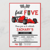Invitation Voiture de course Fast & Five Red Flame 5e anniver (Devant)
