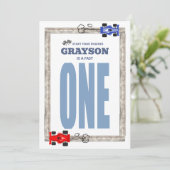 Invitation Voiture de course Fast One 1er anniversaire (Debout devant)