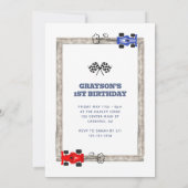 Invitation Voiture de course Fast One 1er anniversaire (Dos)