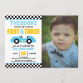 Invitation Voiture de course Fast & Three 3e Anniversaire Pho (Devant)