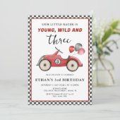 Invitation Voiture de course Jeune Wild & Trois Garçons Anniv (Debout devant)