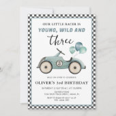 Invitation Voiture de course Jeune Wild & Trois Garçons Anniv (Devant)