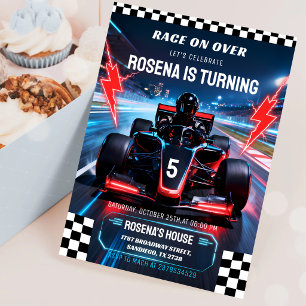 Invitation Voiture de course Karting 6e anniversaire