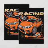 Invitation Voiture de course _ Moteur (101) (Devant / Derrière)