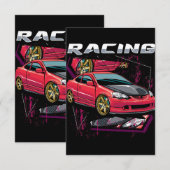 Invitation Voiture de course _ Moteur (102) (Devant / Derrière)