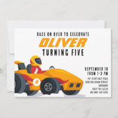 Invitation Voiture de course N'importe quel âge fête d'annive (Devant)