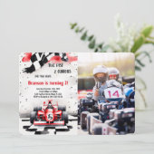 Invitation Voiture de course, Photo Deux Rapides (Debout devant)