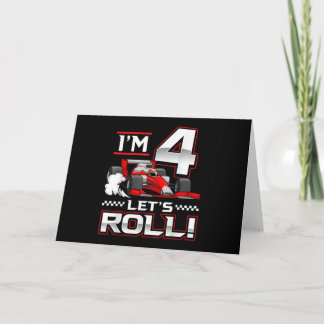 Invitation Voiture de course pour 4ème anniversaire 4 ans Let