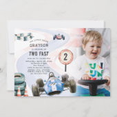 Invitation Voiture de course pour enfants Thème 2ème annivers (Devant)