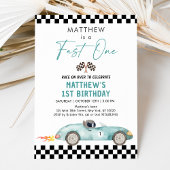 Invitation Voiture de course Premier anniversaire Fast One