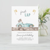 Invitation Voiture de course premier tour Anniversaire Invita (Debout devant)