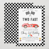 Invitation Voiture de course rapide 2e anniversaire (Devant / Derrière)