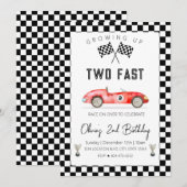 Invitation Voiture de course rapide 2e anniversaire (Devant / Derrière)