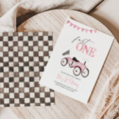 Invitation Voiture De Course Rose Retro À L'Invitation Annive