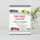 Invitation voiture de course vintage (Debout devant)