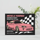 Invitation voiture de course vintage (Debout devant)