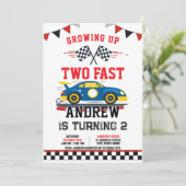 Invitation Voiture de course Vintage personnelle Anniversaire (Debout devant)