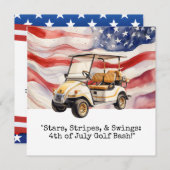 Invitation Voiture de golf 4 juillet Jour de l'Indépendance (Devant / Derrière)