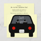 Invitation Voiture de jeunes mariés (Devant / Derrière)