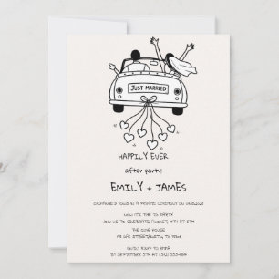 Invitation Voiture de jeunes mariés Réception de mariage