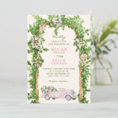 Invitation Voiture de mariage à l'aquarelle (Debout devant)