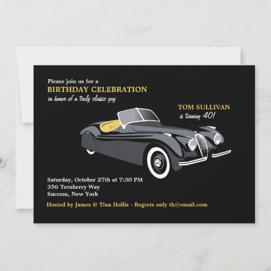 Invitation voiture de sport classique (Devant)