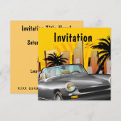 Invitation Voiture de sport classique (Devant / Derrière)