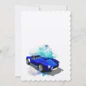 Invitation Voiture de sport rétro bleue classique d'aventure (Dos)