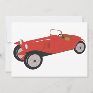 Invitation Voiture de sport rouge vintage Roadster classique 