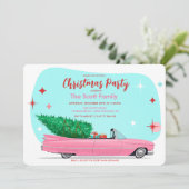 Invitation Voiture de vacances de Noël rétro (Debout devant)