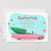 Invitation Voiture de vacances de Noël rétro (Devant)