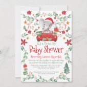 Invitation Voiture éléphante de Noël par Baby shower Invitati (Devant)