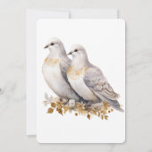 Invitation Voiture en or blanc avec Fleurs (Dos)