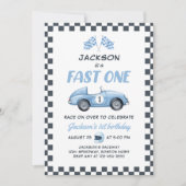 Invitation Voiture Fast One Blue Race 1er anniversaire (Devant)