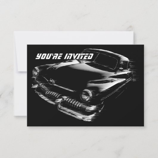 Invitation Voiture Flash Noir Anniversaire V2 (Devant)