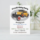 Invitation Voiture jaune classique 1931 (Debout devant)