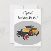 Invitation Voiture jaune classique 1931 (Dos)