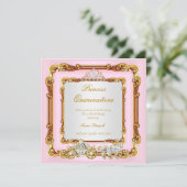Invitation Voiture Magique Quinceanera Pink Gold (Debout devant)