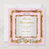 Invitation Voiture Magique Quinceanera Pink Gold (Devant)