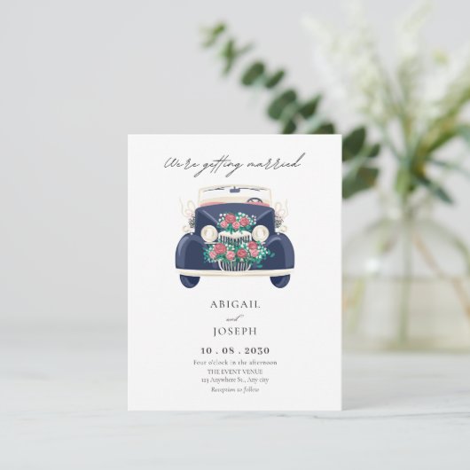 Invitation Voiture mariage classique (Debout devant)